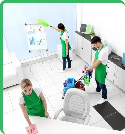 our team pperforming general cleaning services in a workspace