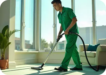 Worker peforming Cleaning with vaccum cleaner